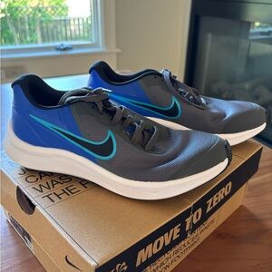 Nike Gray and Blue Running Shoes